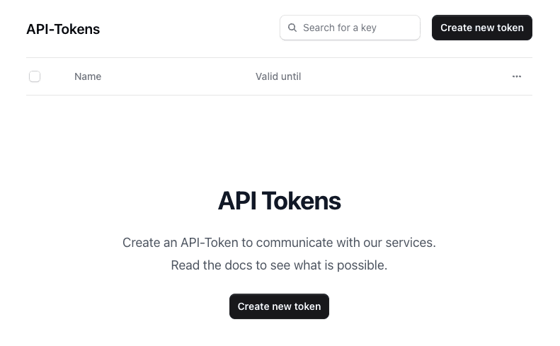 Empty API token entries